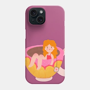 Cute lady in a teacup Phone Case