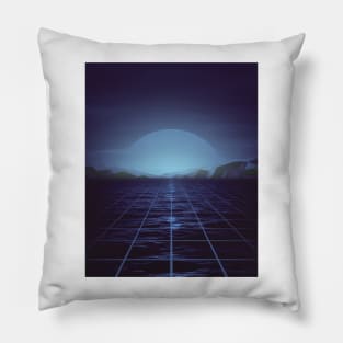 80s retro vaporwave blue ocean edition Pillow