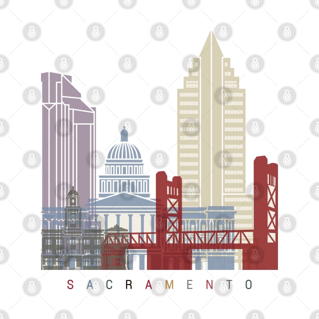 Sacramento skyline poster by PaulrommerArt