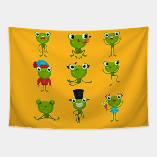 green frogs collection Tapestry