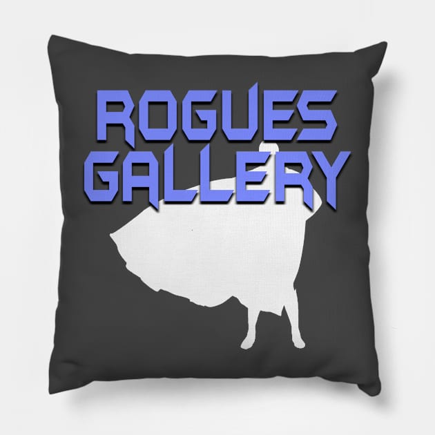 ROGUES GALLERY Male (White Silhouette) Pillow by Zombie Squad Clothing