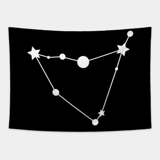 Capricorn Zodiac Constellation in White Tapestry