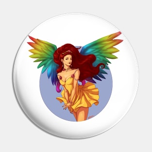 Rainbow Sexy Angel Pinup Pin