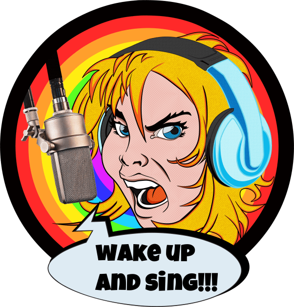 WAKE UP AND SING Kids T-Shirt by AlexxElizbar