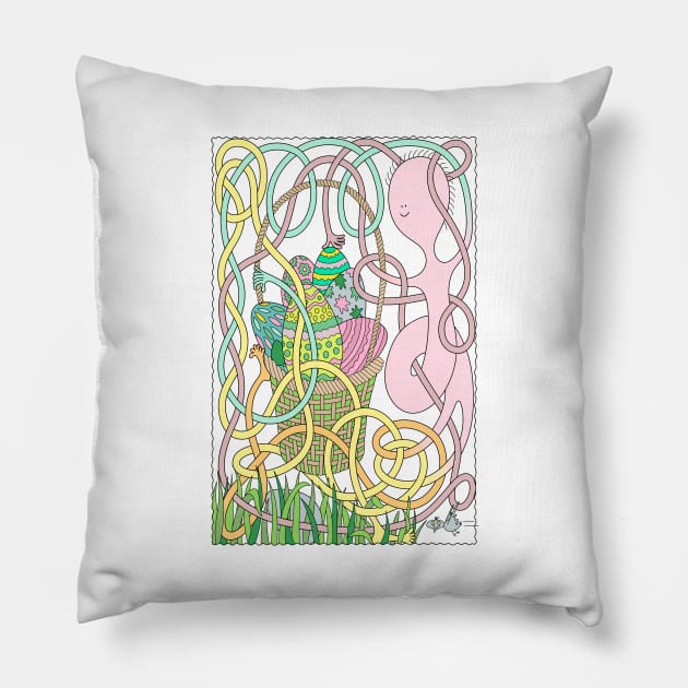 Mr Squiggly Easter Basket Pillow by becky-titus
