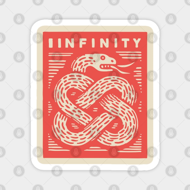 Infinity Knot Ouroboros Serpent Mystical Symbol Magnet by TuncGK