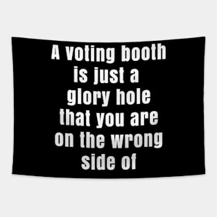 A voting booth Tapestry