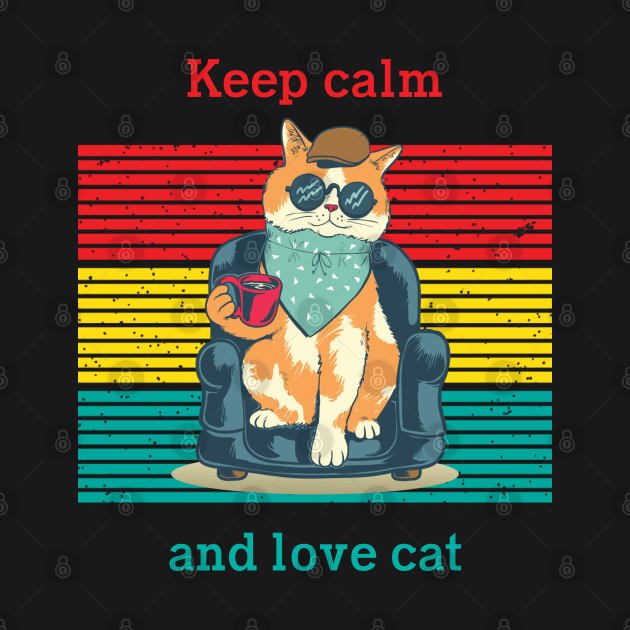 Cat t shirt - Keep calm and love cat by hobbystory