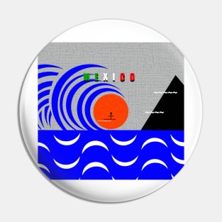 Mexico surfing design A Pin