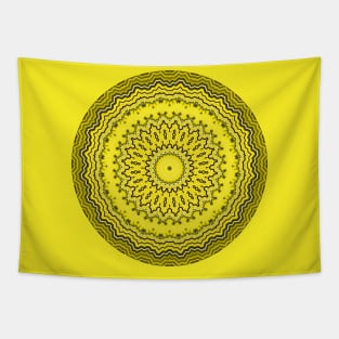 Round Yellow Solar Plexus Chakra Mandala Tapestry