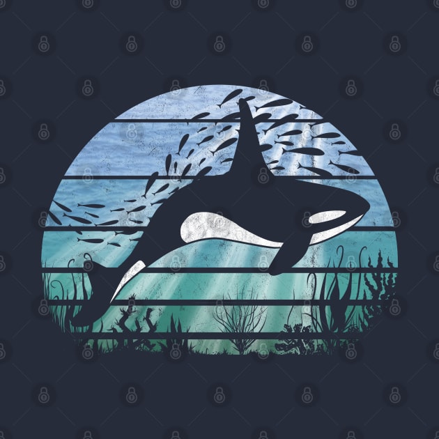 Retro Underwater World Orca Killer-Whale, Fishes & Corals by SkizzenMonster