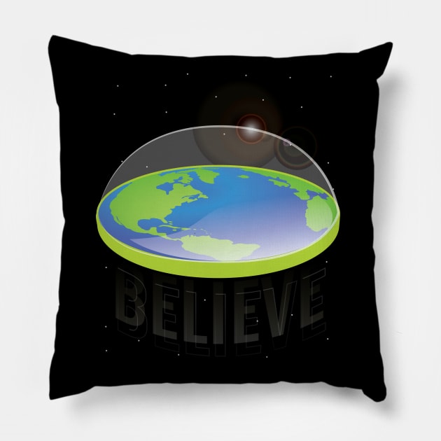 Flat Earth...Believe Pillow by chrayk57