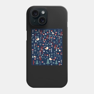 Christmas pattern with cute birds II Phone Case