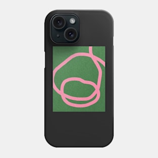 Pink line on green, Abstract art Phone Case