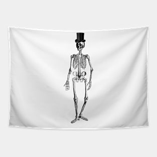 Gentleman Skeleton with Top Hat Tapestry