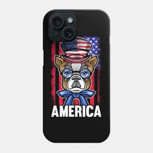 Patriot BullDog American Flag Independence Day 4th of July Phone Case