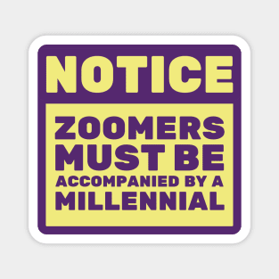 Zoomers Must Be Accompanied by a Millennial Magnet