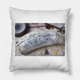 Scrimshaw Men Firing A Canon Pillow