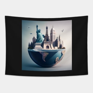 Famous Landmarks of the World Tapestry