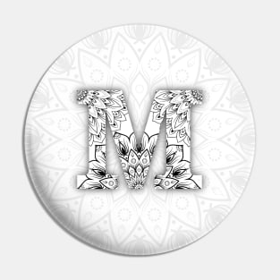 'M' Intricate Pattern Pin