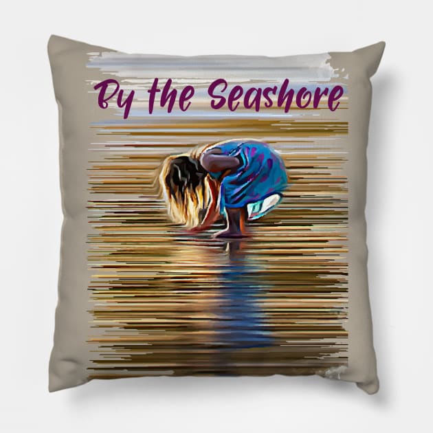 By the seashore Pillow by Ripples of Time