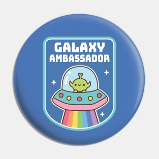 Funny Alien Galaxy Ambassador Badge Pin