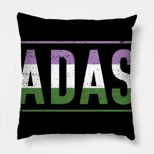 Genderqueer Pride Shirt Distressed Badass Genderqueer Pillow