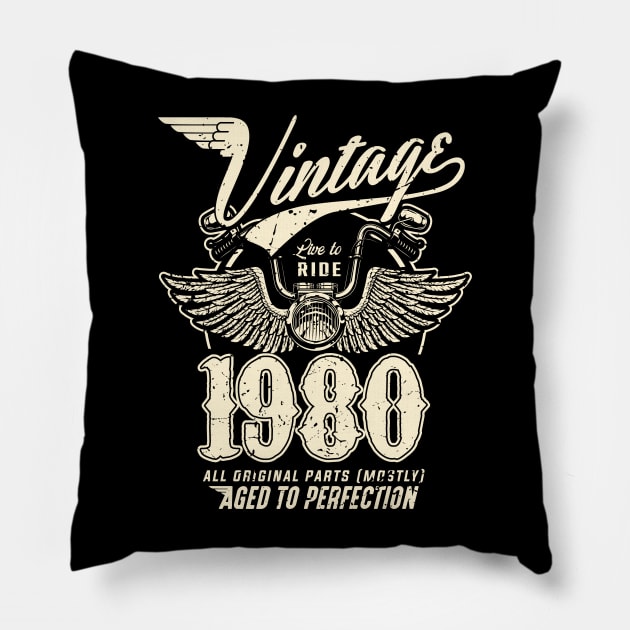 40th birthday gifts for men and women 1980 gift 40 years old Pillow by CheesyB