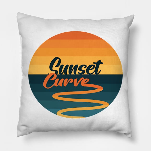 Sunset Curve Retro - nature vibes Pillow by Salahboulehoual