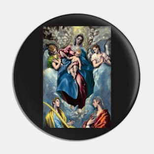 El Greco, Madonna and Child with Saint Martina and Saint Agnes, 1599, Art Print Pin