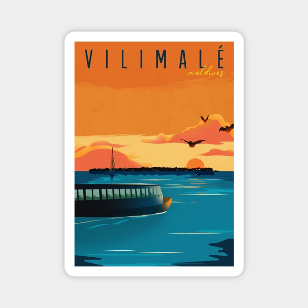 VILIMALÉ, MALDIVES Magnet by kyousaurus