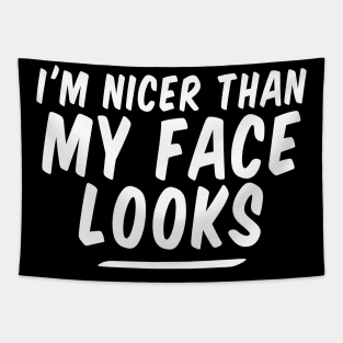 I'm Nicer Than My Face Looks funny Tapestry