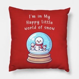 Introvert winter family, happy little world of snow Pillow