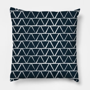 Geometric Triangle - Navy Pillow