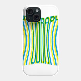 Warped Tall Typography (Blue Yellow Green) Phone Case