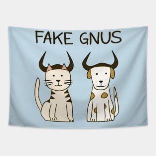 Fake Gnus: Cat & Dog Edition Tapestry