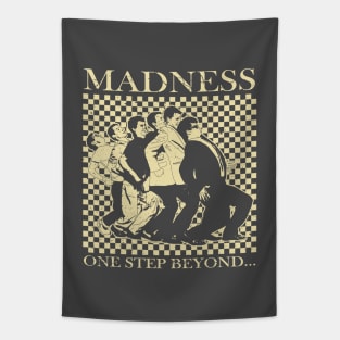 Madness - Retro Checkerboard Cream Tapestry