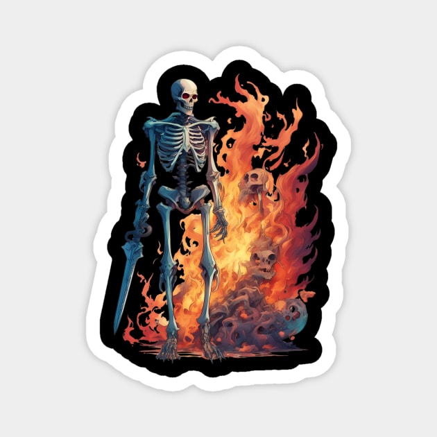 Infernal RealmsDomain of Evil Demons and Hellish Skeleton Magnet by animegirlnft