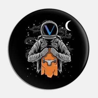 Astronaut Skate Vechain Crypto VET Coin To The Moon Token Cryptocurrency Wallet Birthday Gift For Men Women Kids Pin