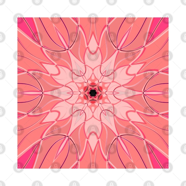 Cartoon Mandala Flower Pink by WormholeOrbital