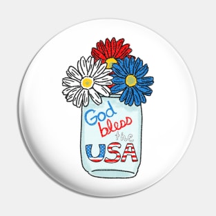 God Bless the USA (Large Print) Pin