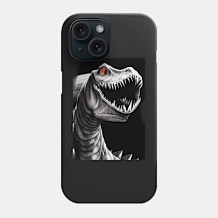 SCARY BLACK AND WHITE RED EYED DINOSAURS Phone Case