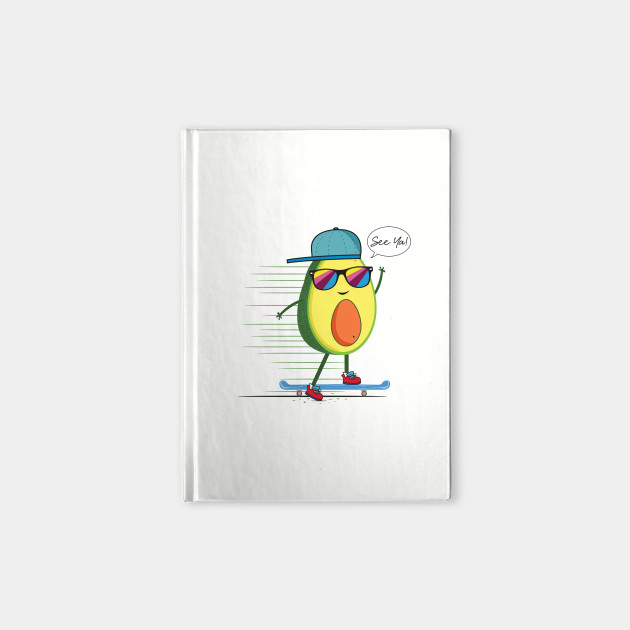 Cute Skater Avocado Character Skateboarding Notebook Teepublic