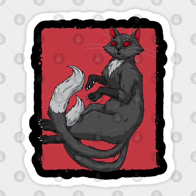 Black cat stickers, cat sticker, original art cat sticker, folk
