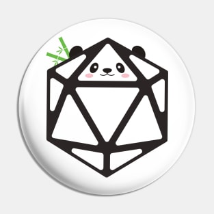 Polyhedral 20 Sided Dice Panda - Tabletop RPG and Animal Lovers Mashup Pin