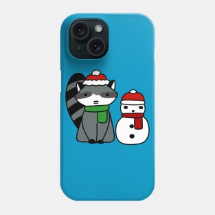 Raccoon and Snowman Phone Case