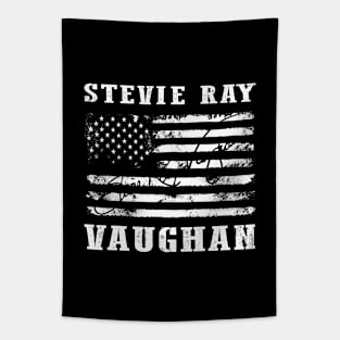 Distressed American Flag Stevie Ray Vaughan Legend Tapestry