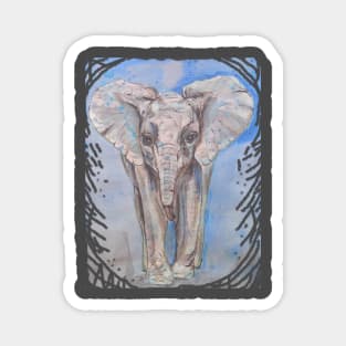 Unique Baby Elephant Watercolor Artwork Magnet