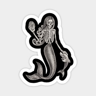 Mermaid skull fantasy surreal art. Magnet