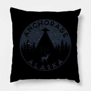 Anchorage Alaska Ufo Spaceship Pillow